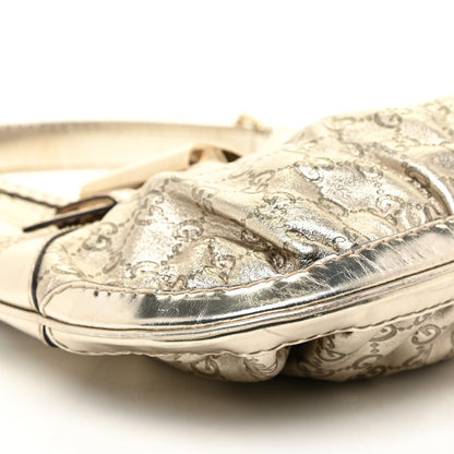 Gucci Metallic Guccissima Queen Bow Hobo Platinum 9 of 24