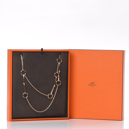 Hermes 18K Rose Gold Filet d'Or Long Necklace Small 8 of 8