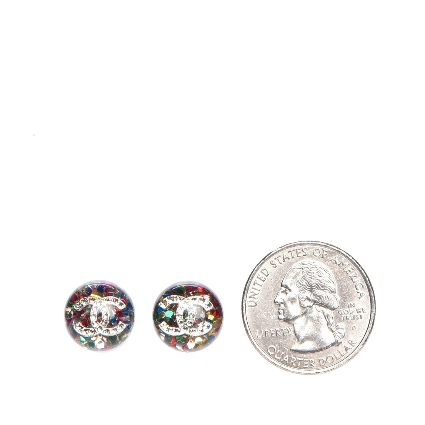 Resin Crystal Glitter CC Earrings Multicolor