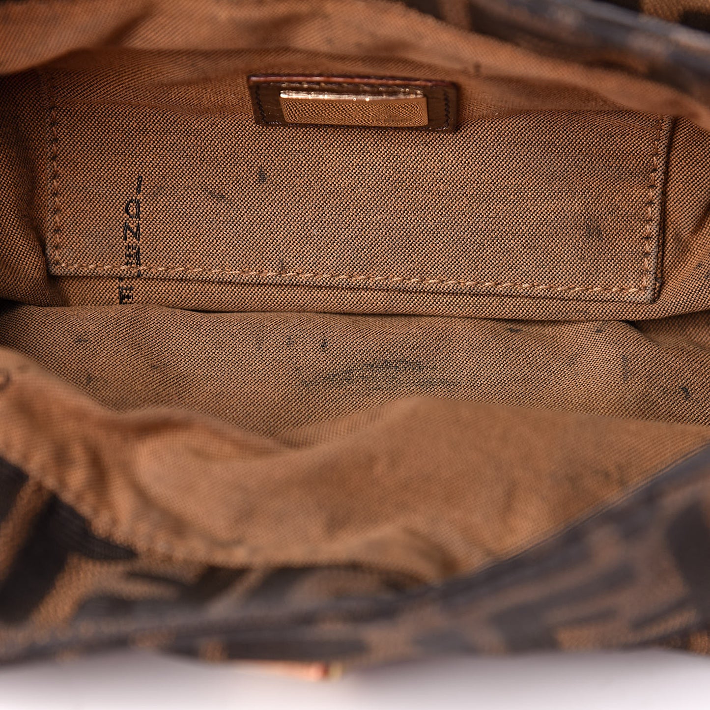 Zucca Laminated Vachetta Small Chef Shoulder Bag Tobacco Bronzo