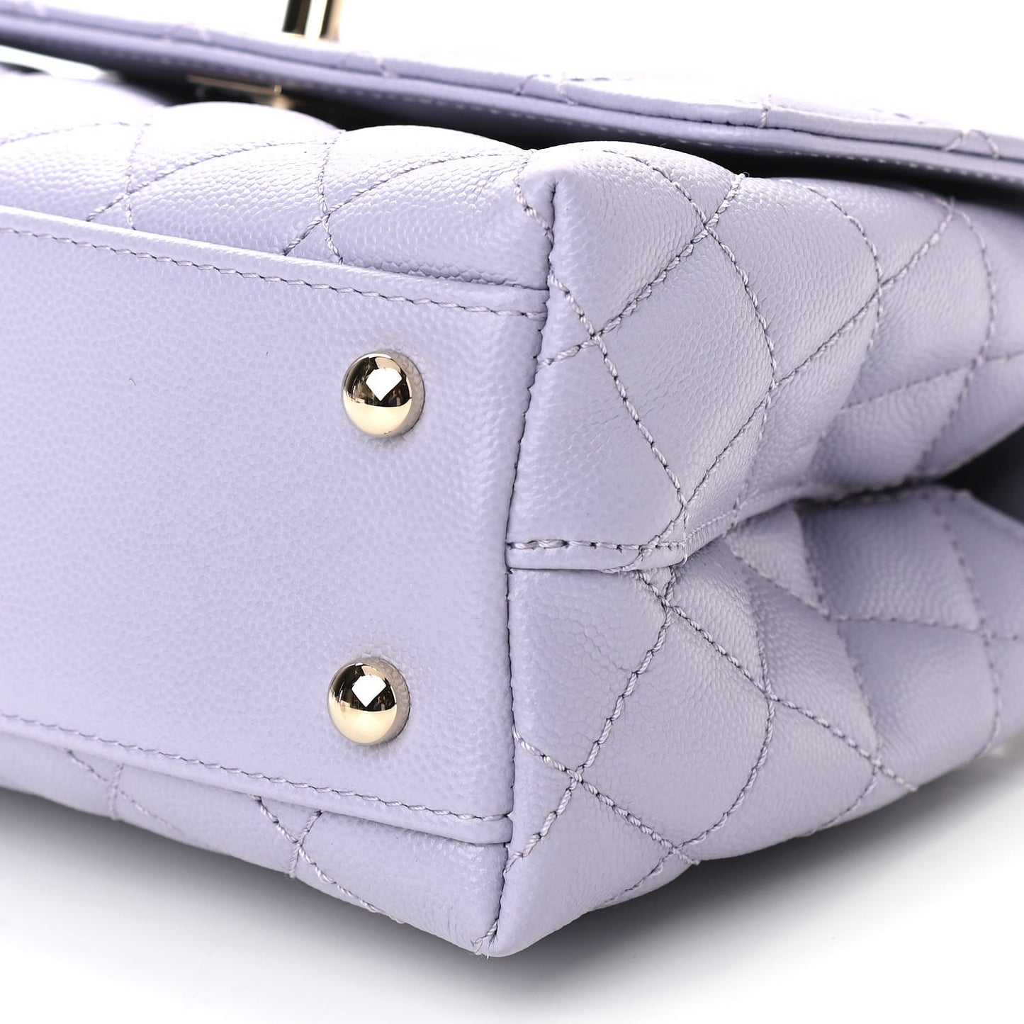 Caviar Quilted Mini Coco Handle Flap Light Purple