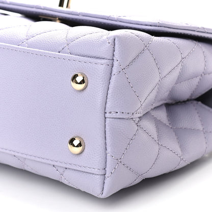 Chanel Caviar Quilted Mini Coco Handle Flap Light Purple 10 of 10