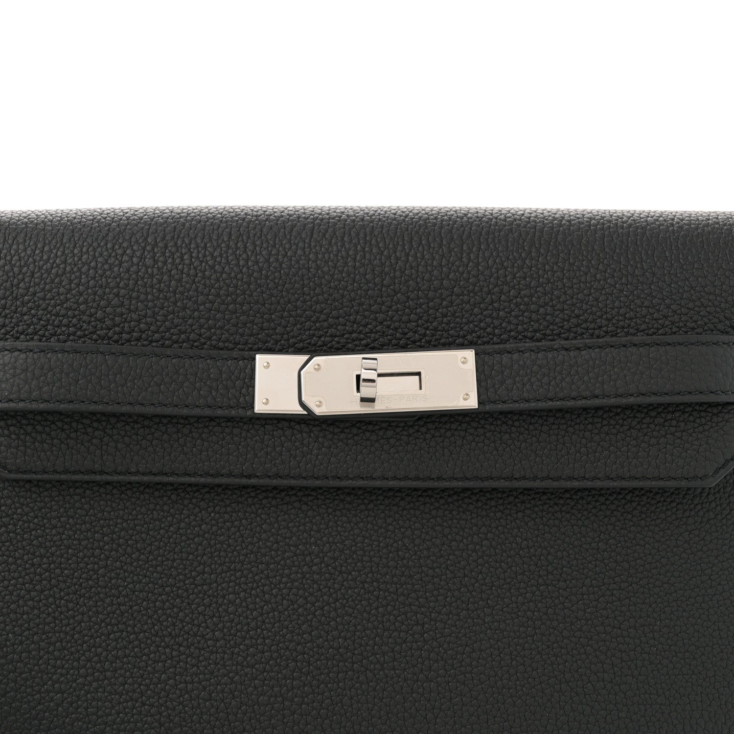 Hermes Togo Verso Kelly Depeches 25 Pouch Black Bamboo 8 of 12