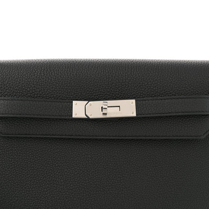 Hermes Togo Verso Kelly Depeches 25 Pouch Black Bamboo 8 of 12