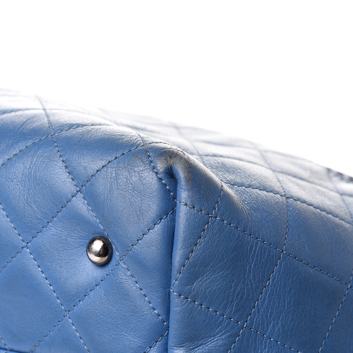 Calfskin Perforated Up In The Air North South Tote Blue