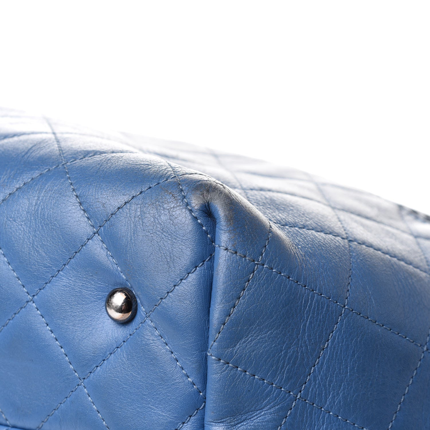 Chanel Calfskin Perforated Up In The Air North South Tote Blue 10 of 16