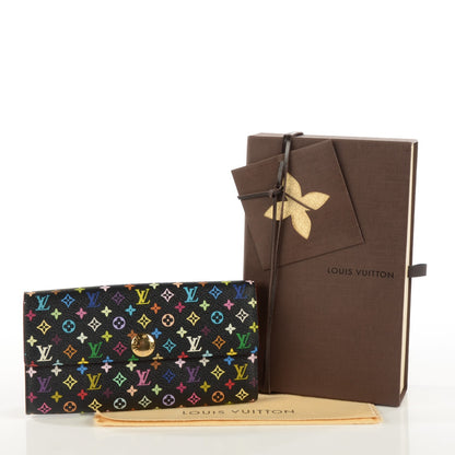Louis Vuitton Monogram Multicolor Sarah Wallet Black 5 of 8