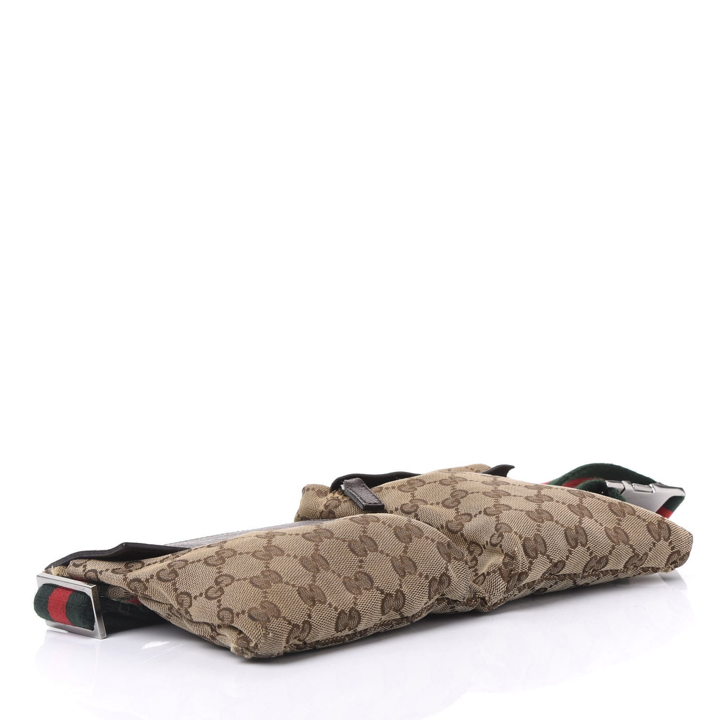 GG Monogram Double Pocket Belt Bag Dark Brown
