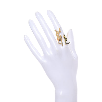 Saint Laurent Deconstructed Monogram Ring Gold 2 of 3