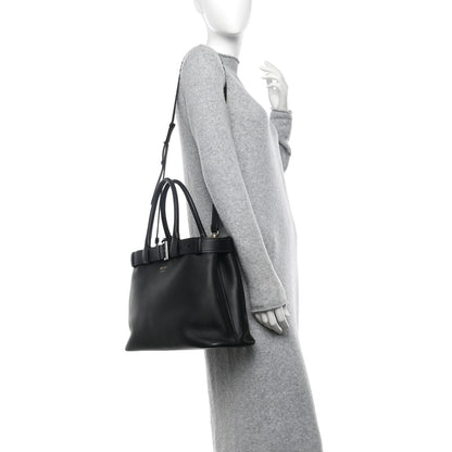 Prada Vitello Daino Large Buckle Bag With Belt Black 2 of 10