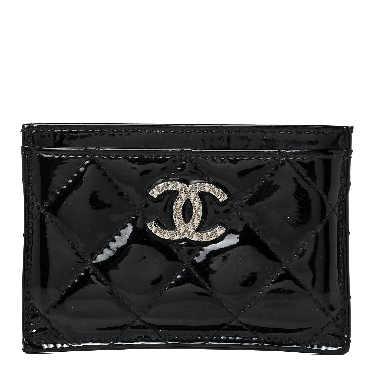 Chanel Patent Quilted Brilliant Card Holder Black 1 of 14