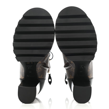 Louis Vuitton Patent Calfskin Monogram Star Trail Ankle Boots 38 Black 5 of 8