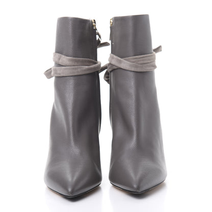 Jimmy Choo Calfskin Suede Henrietta Tie Bootie 36.5 Dark Grey 2 of 10
