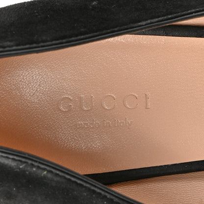 Gucci Kid Scamosciato GG Marmont Fringe 50mm Loafer Pumps 39.5 Black 8 of 12