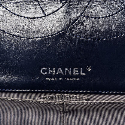 Chanel Glazed Calfskin Quilted Surpique 2.55 Reissue Flap Navy 6 of 10