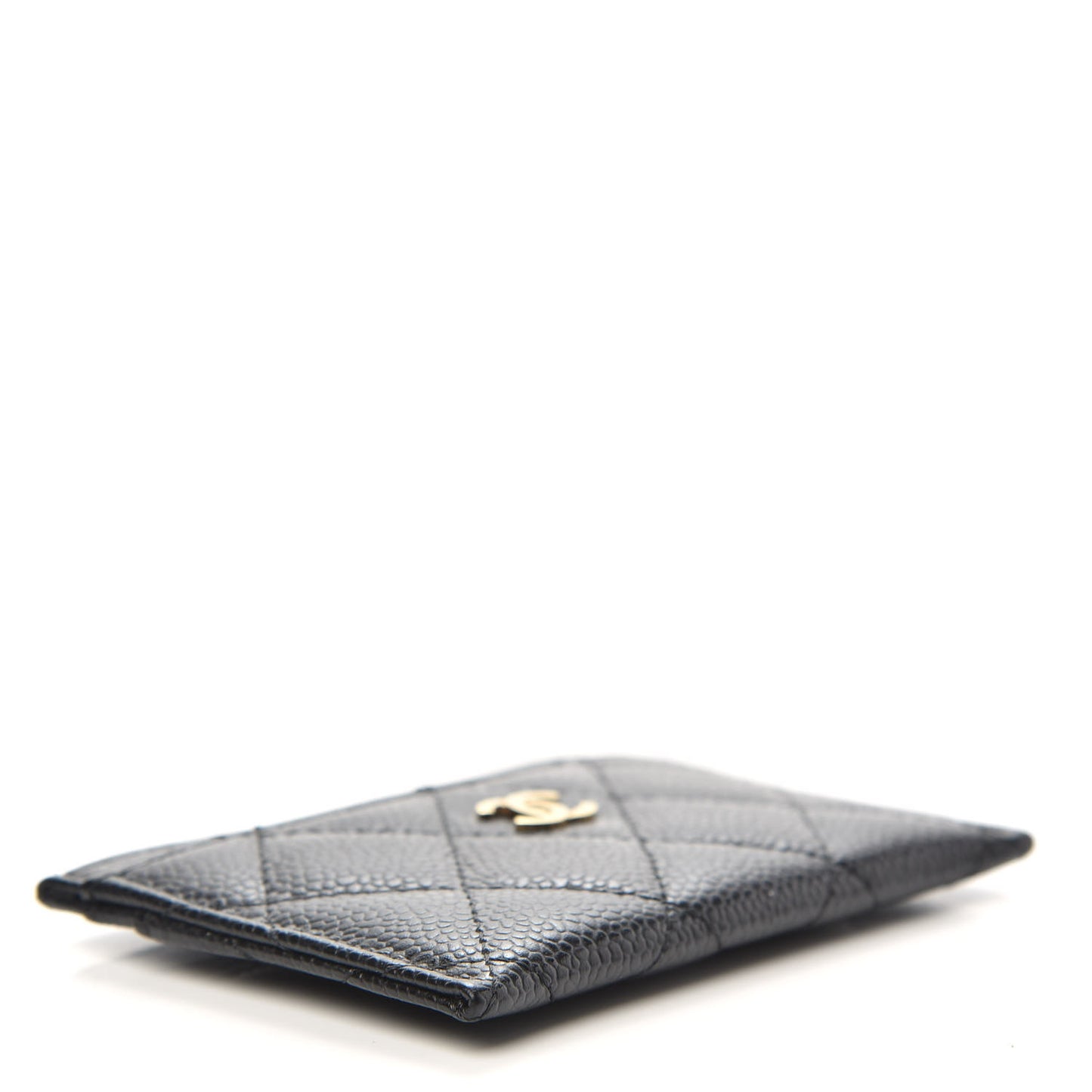 Caviar Quilted Card Holder Black