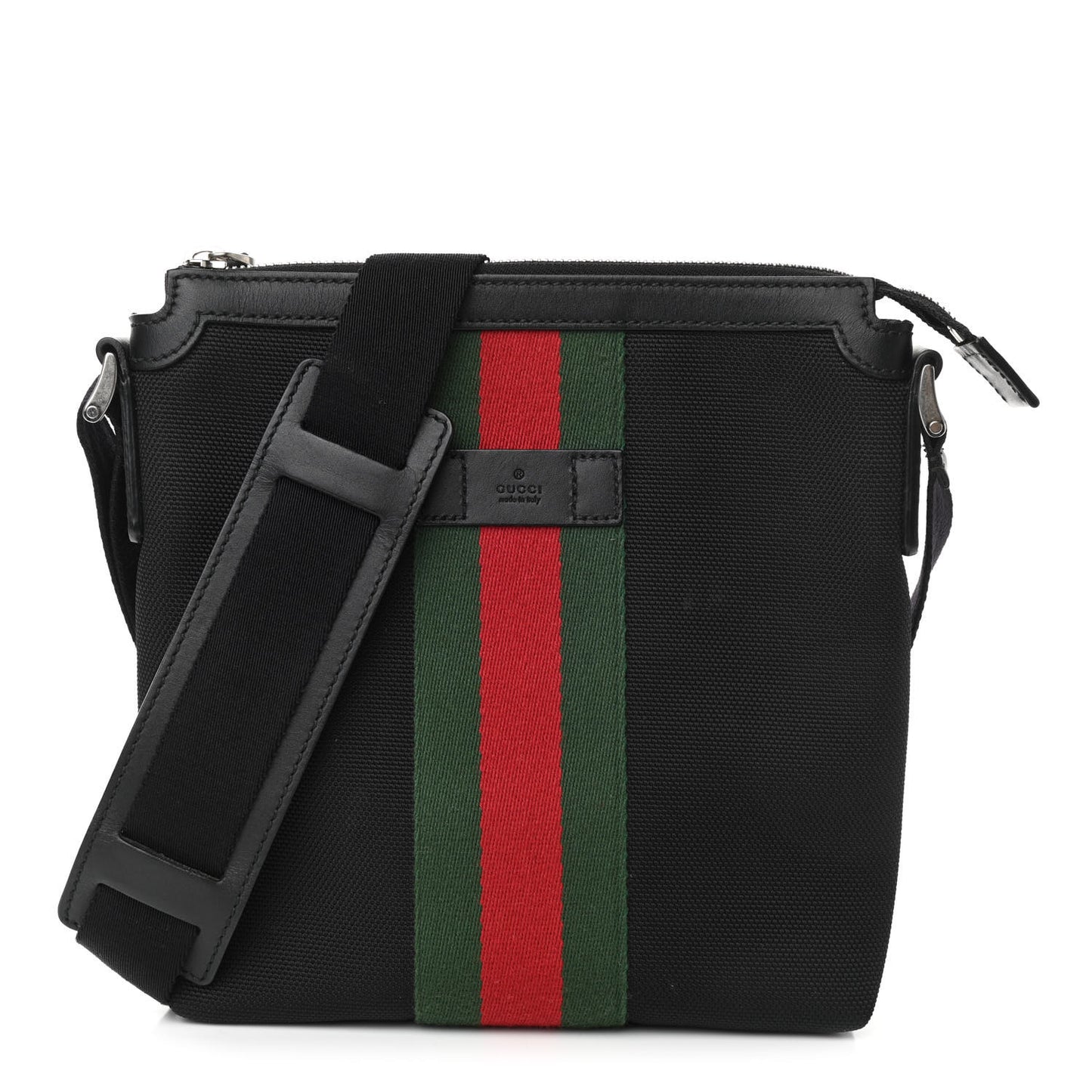Canvas Web Messenger Bag Black