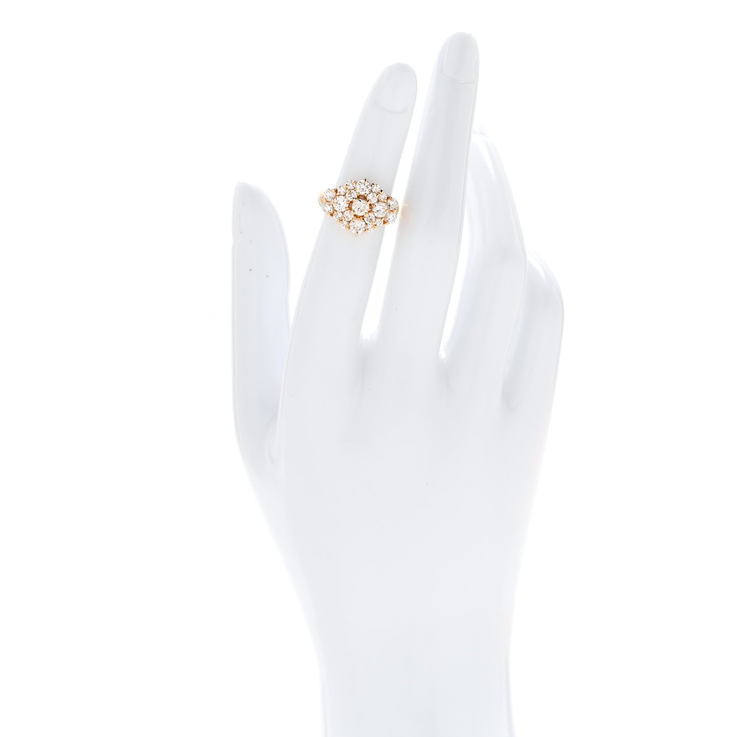 18K Yellow Gold Diamond 2.03ctw Cluster Cocktail Ring  47 4