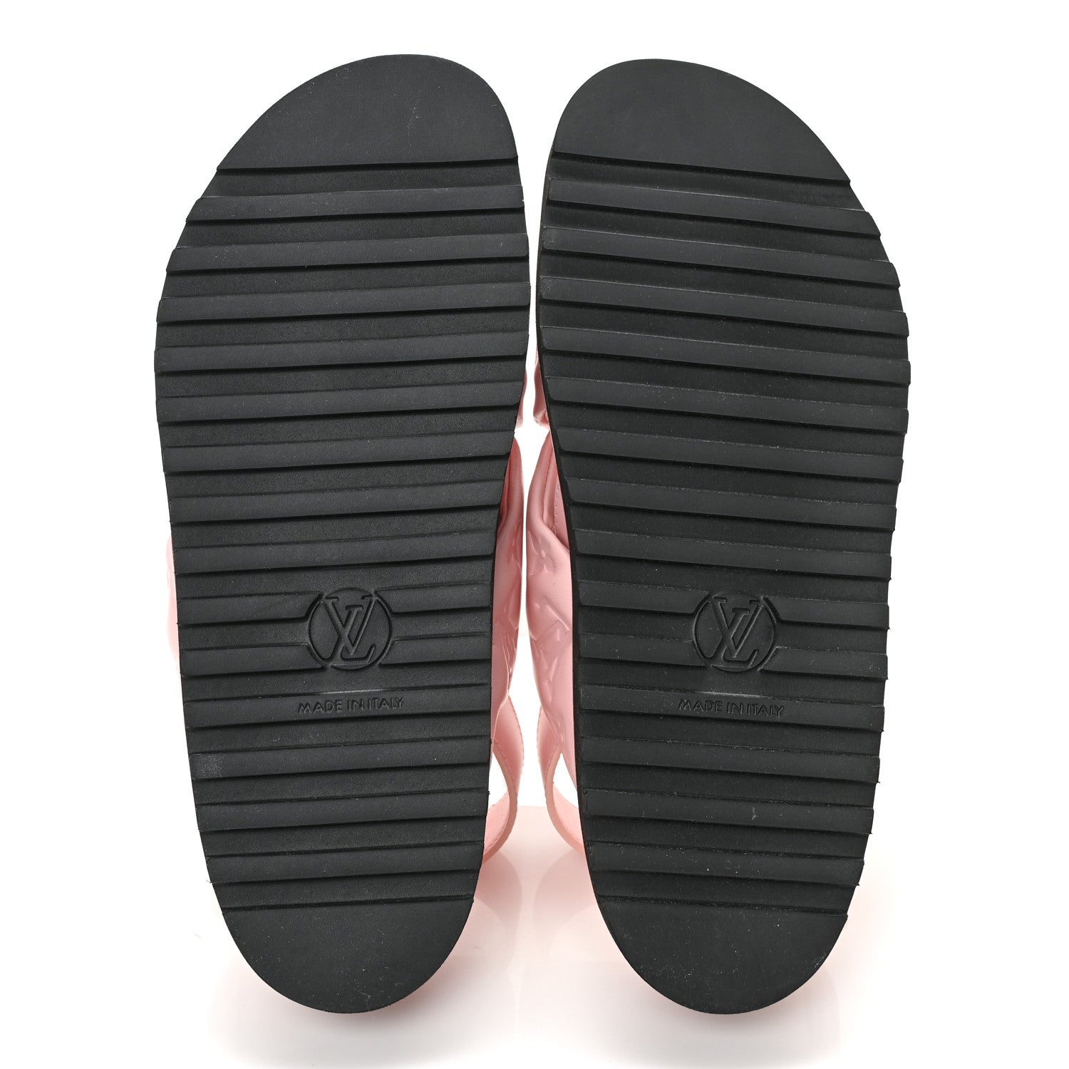 Louis Vuitton Lambskin Monogram Embossed Paseo Flat Comfort Sandals 38 Rose Clair 5 of 8