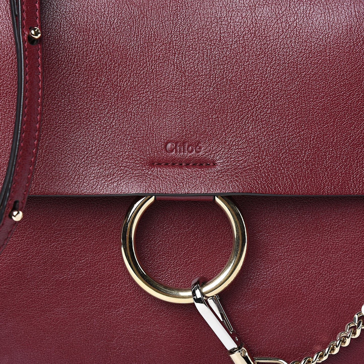 Calfskin Medium Faye Shoulder Bag Sienna Red