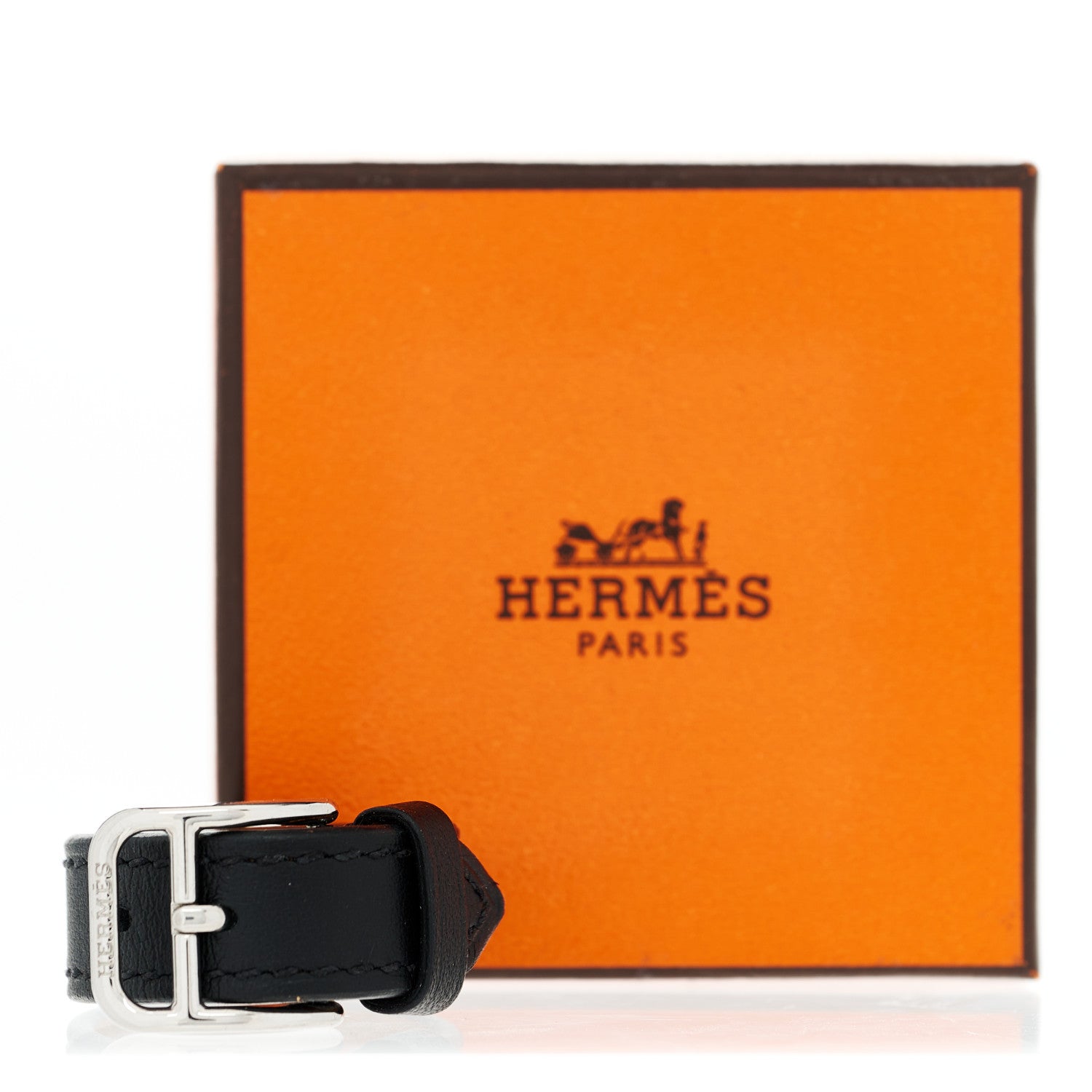 Hermes Tadelakt Etriviere Scarf Ring Black 5 of 5