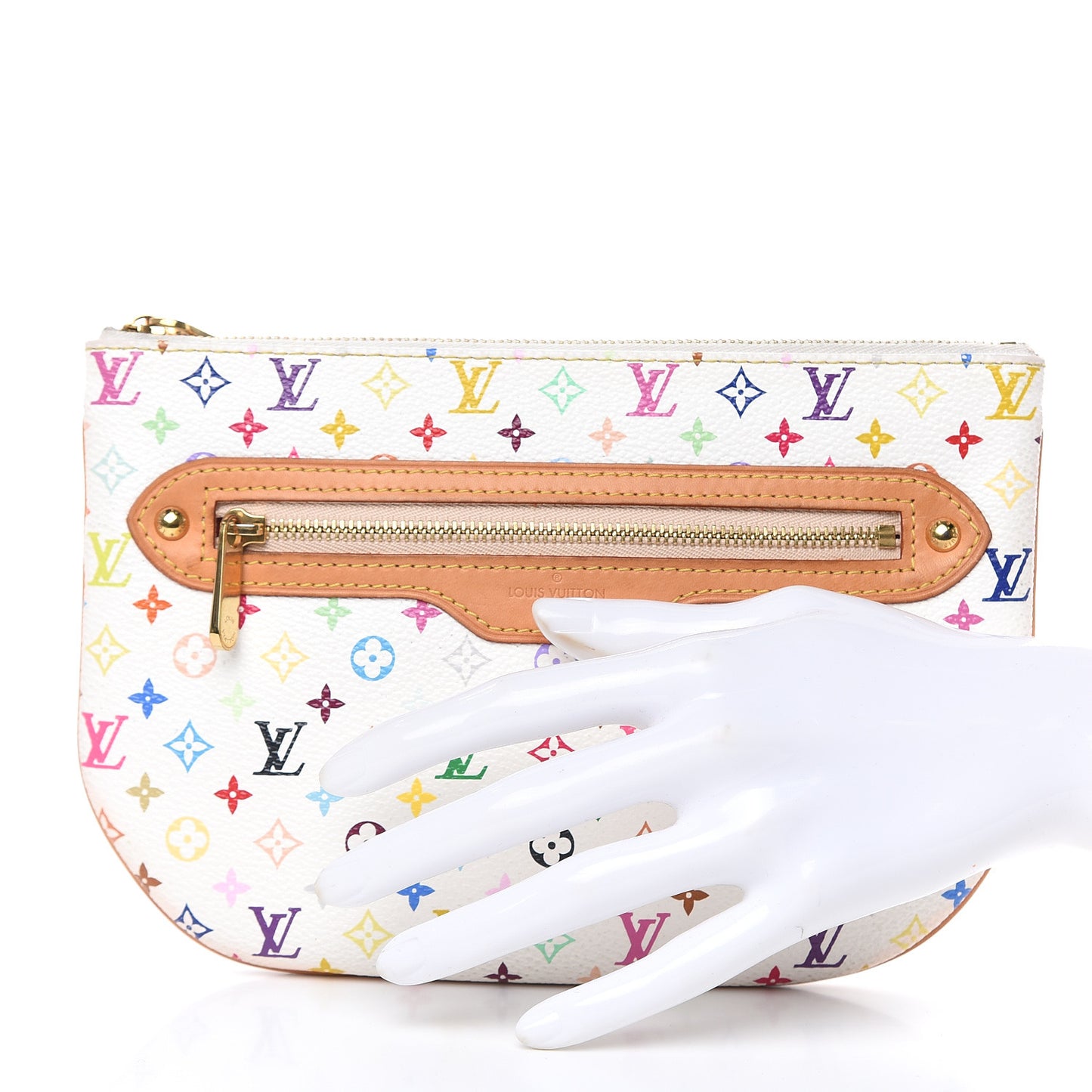 Monogram Multicolor Pochette Plate GM White