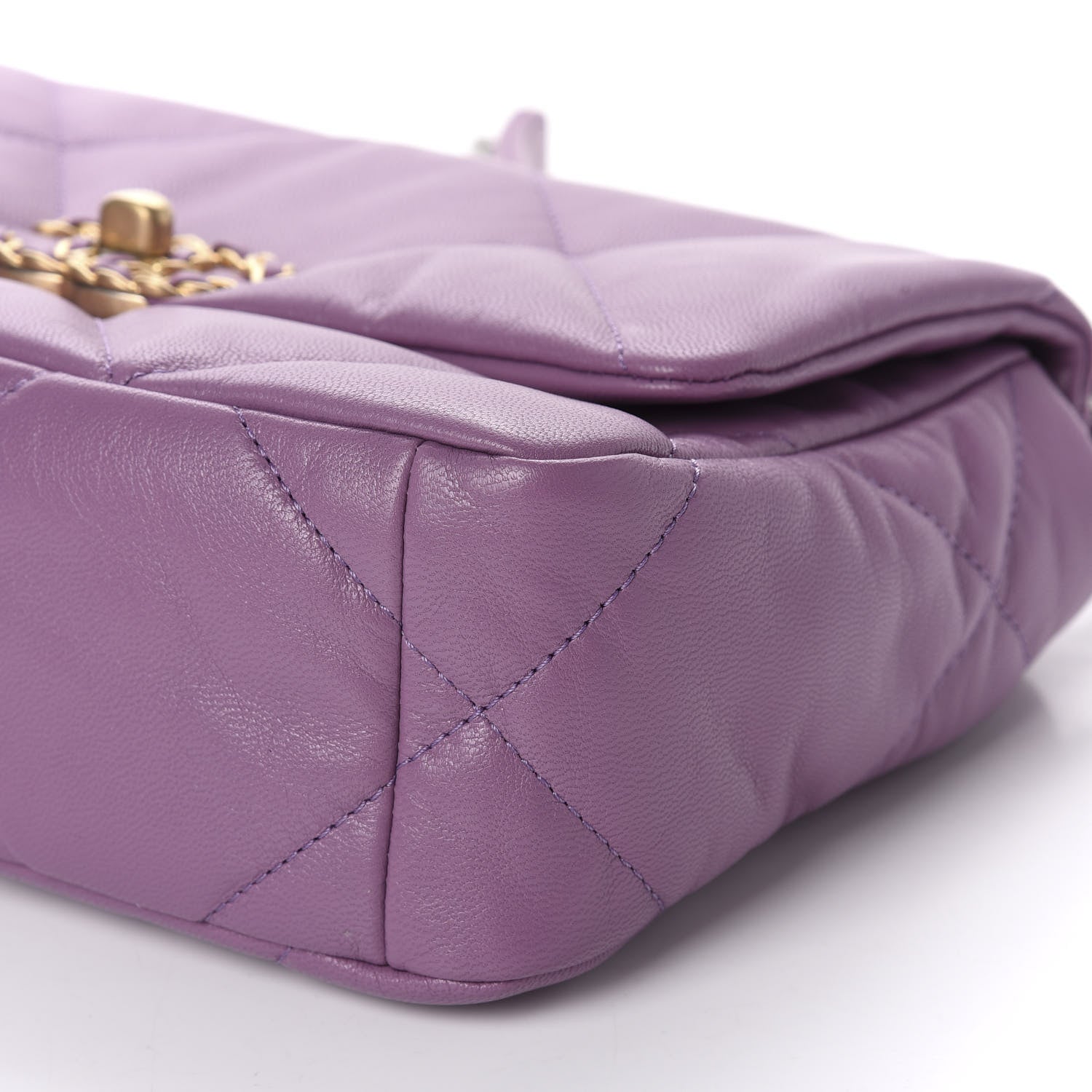 Chanel Goatskin Quilted Medium 19 Flap Violet Purple 7 of 11