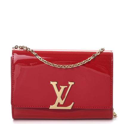 Louis Vuitton Patent Calfskin Chain Louise PM Rouge 1 of 8