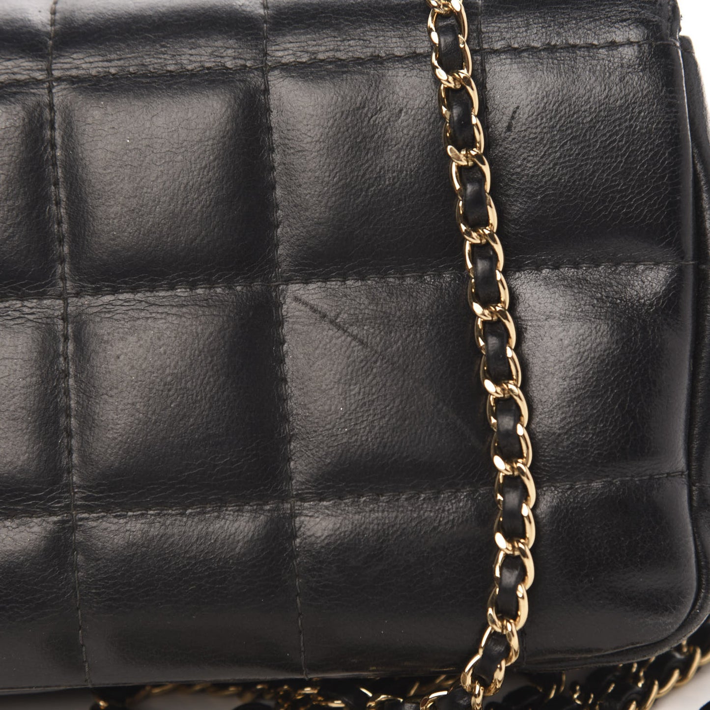 Lambskin Quilted Mini Chocolate Bar Flap Black