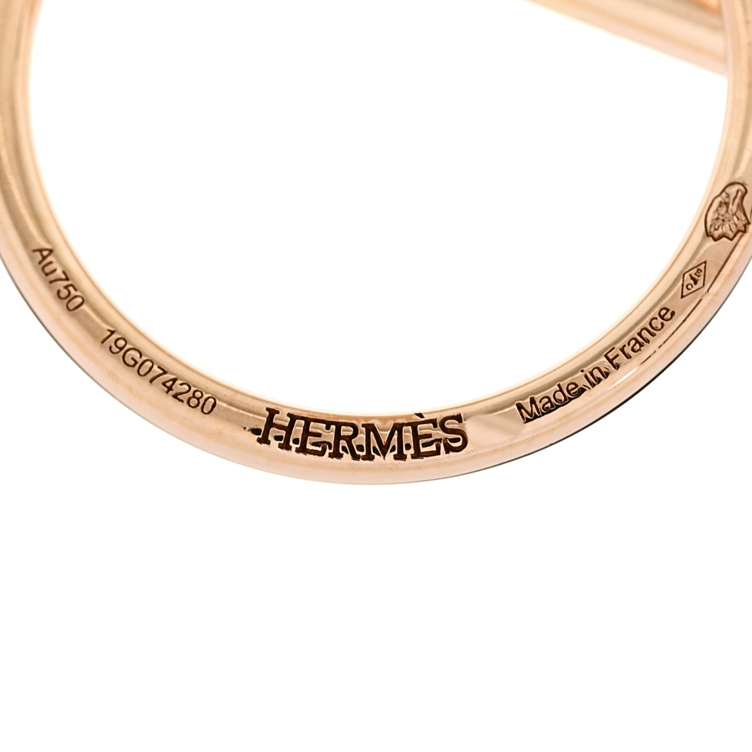 Hermes 18K Rose Gold MM Echappee Earrings 4 of 5