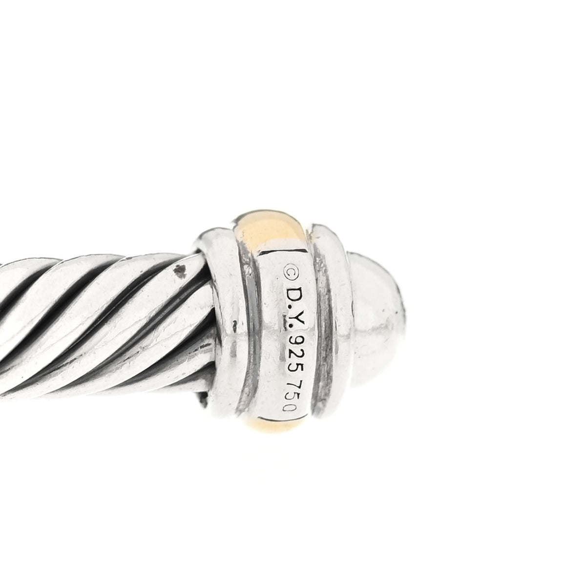 Sterling Silver 18K Yellow Gold 4mm Cable Classics Bracelet