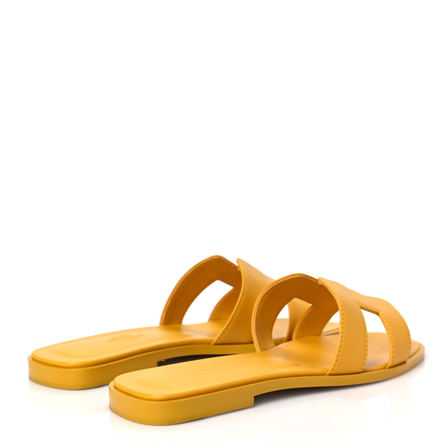 Hermes Calfskin Oran Sandals 37 Jaune Citron 4 of 8