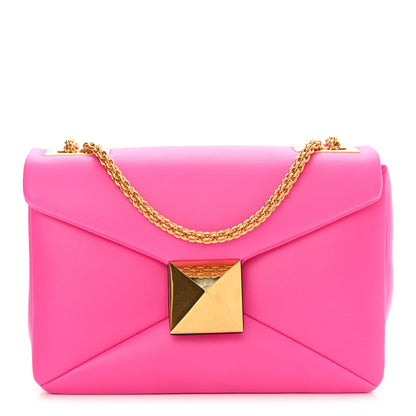 Valentino Garavani Nappa One Stud Chain Clutch Pink PP 1 of 10