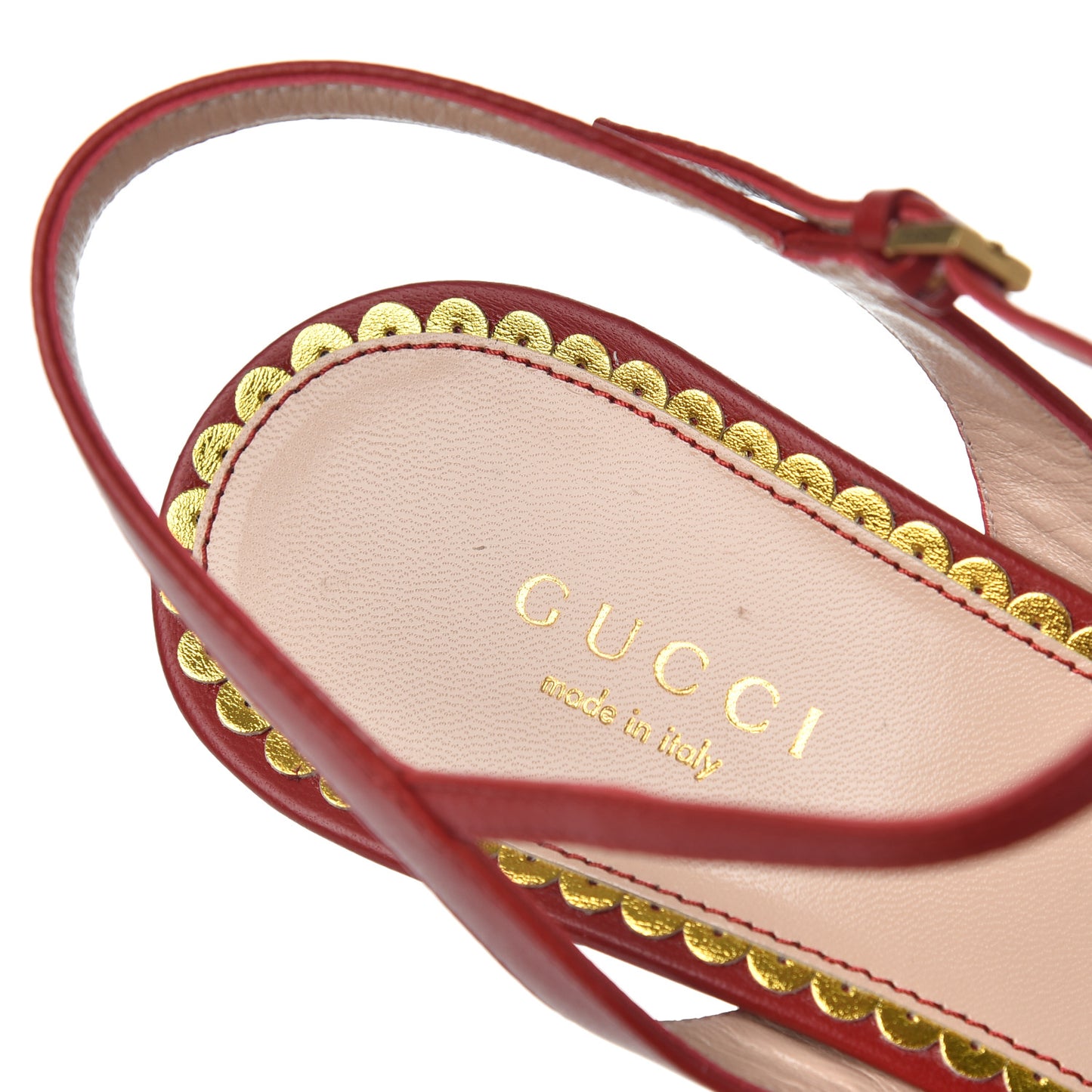 Nappa Queen Margaret Mid Heel Sandals 40 Hibiscus Red