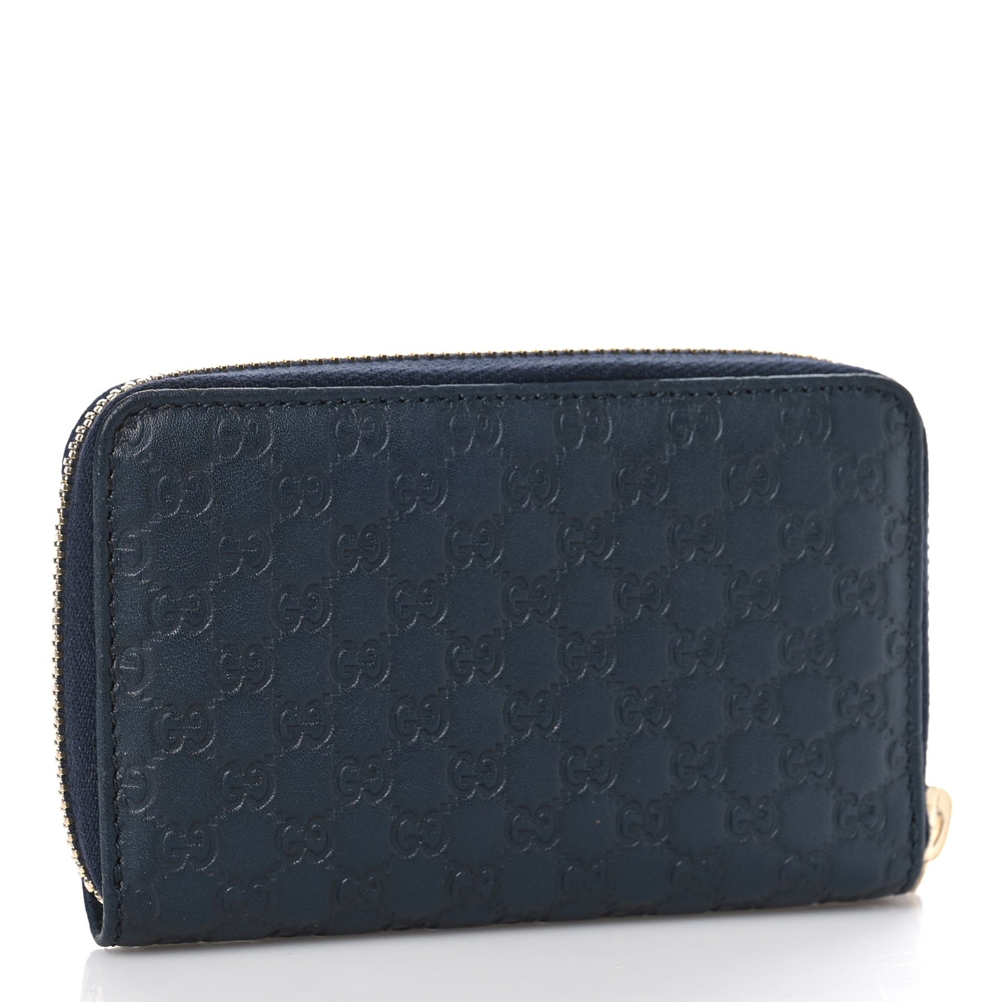 Microguccissima Zip Around Card Case Navy
