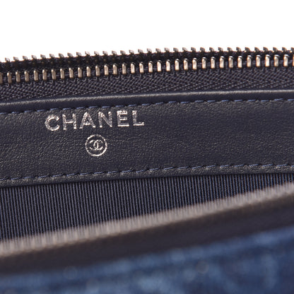 Chanel Denim Calfskin Quilted Small Gabrielle Clutch With Chain Blue 9 of 11