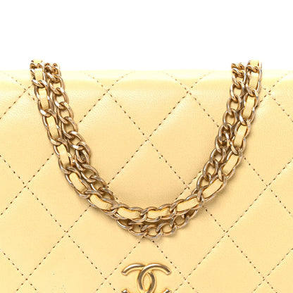 Chanel Lambskin Quilted Enamel Wallet On Chain WOC Yellow 9 of 12