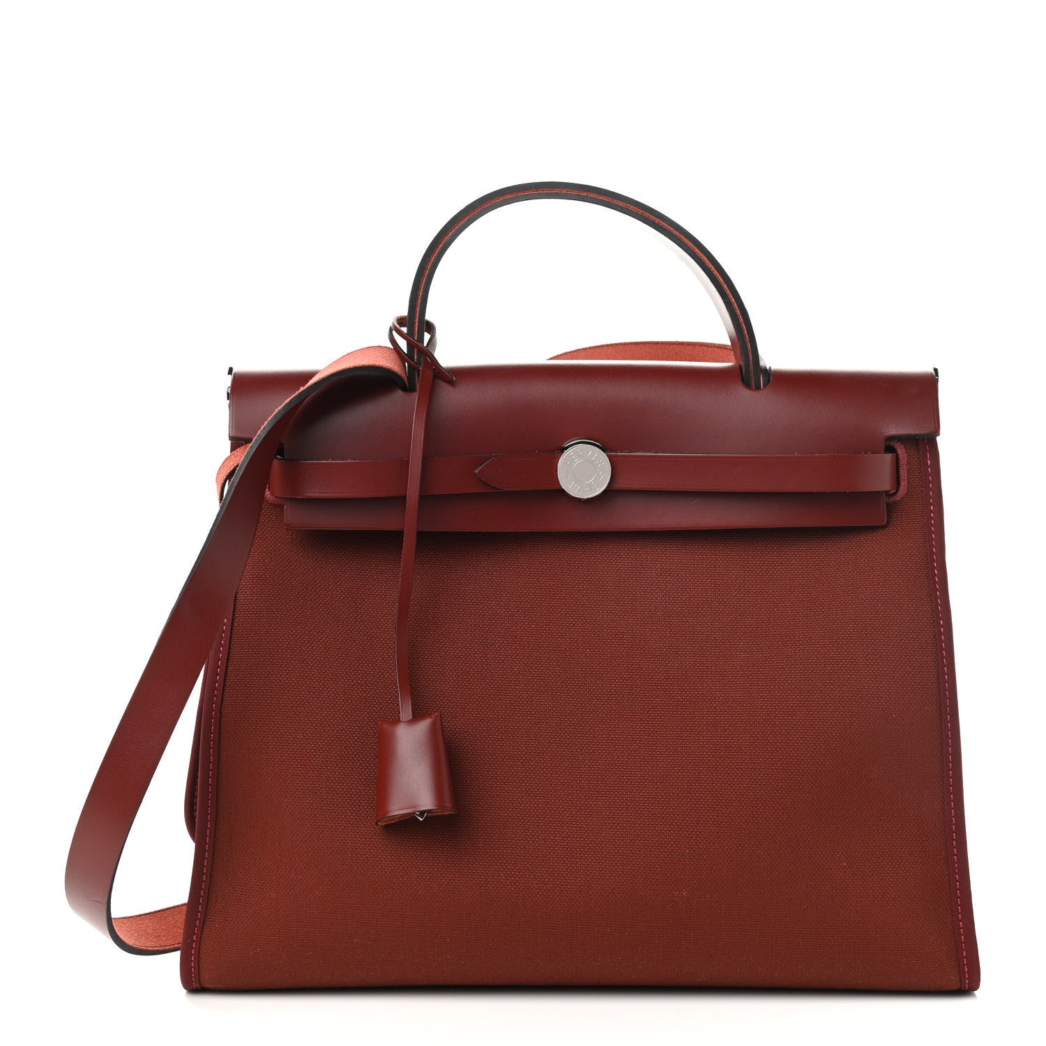 Hermes Vache Hunter Toile Herbag Zip 31 PM Rouge H 3 of 12