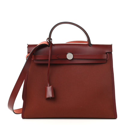 Hermes Vache Hunter Toile Herbag Zip 31 PM Rouge H 3 of 12