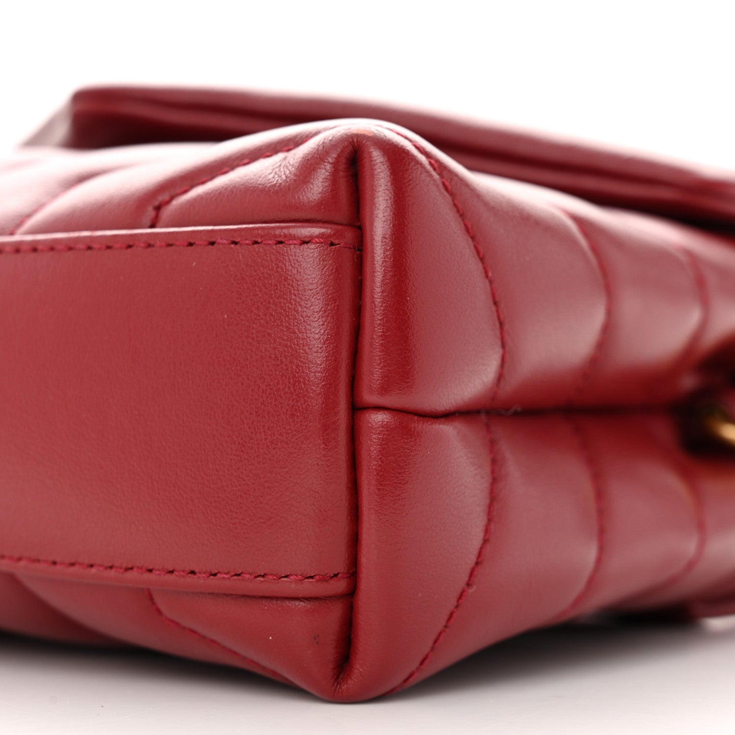 Saint Laurent Calfskin Y Quilted Monogram Toy Loulou Crossbody Bag Rouge 11 of 19