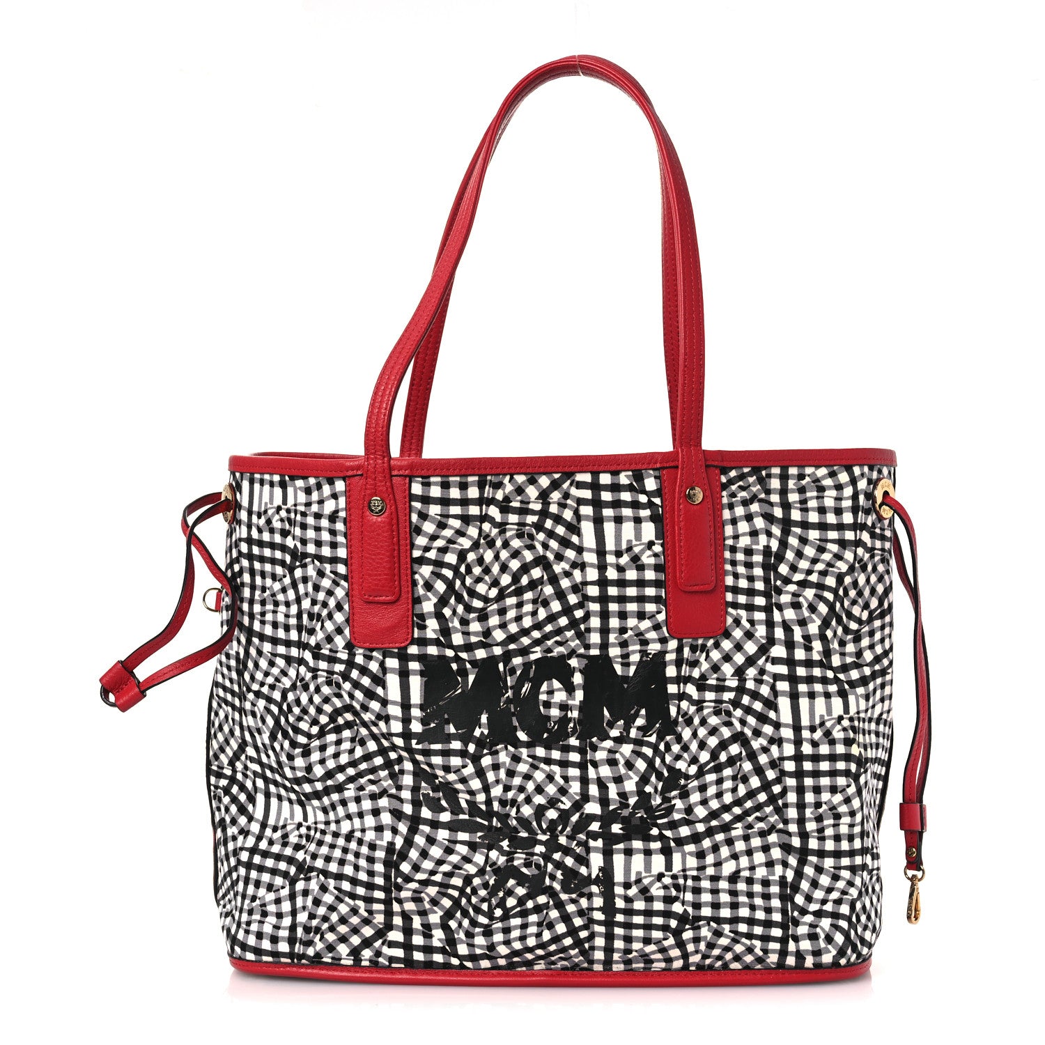 MCM Visetos Medium Liz Reversible Shopper Tote Ruby Red 3 of 17