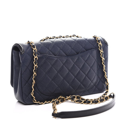 Chanel Caviar Quilted Medium CC Filigree Flap Navy Black 2 of 9