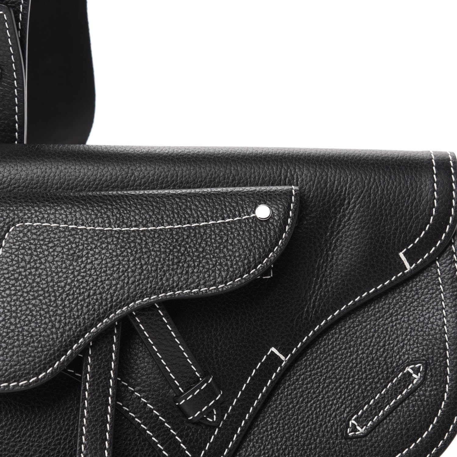 Christian Dior X KAWS Grained Calfskin Saddle Pouch Black 8 of 8