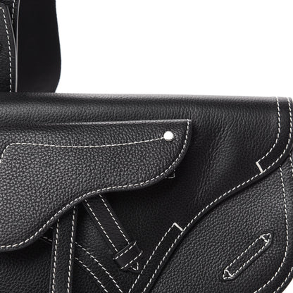 Christian Dior X KAWS Grained Calfskin Saddle Pouch Black 8 of 8