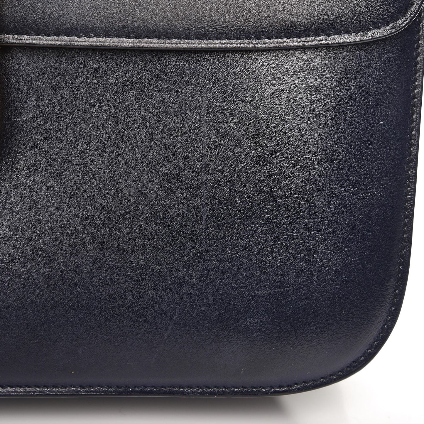 Smooth Calfskin Large Classic Box Flap Bag Navy