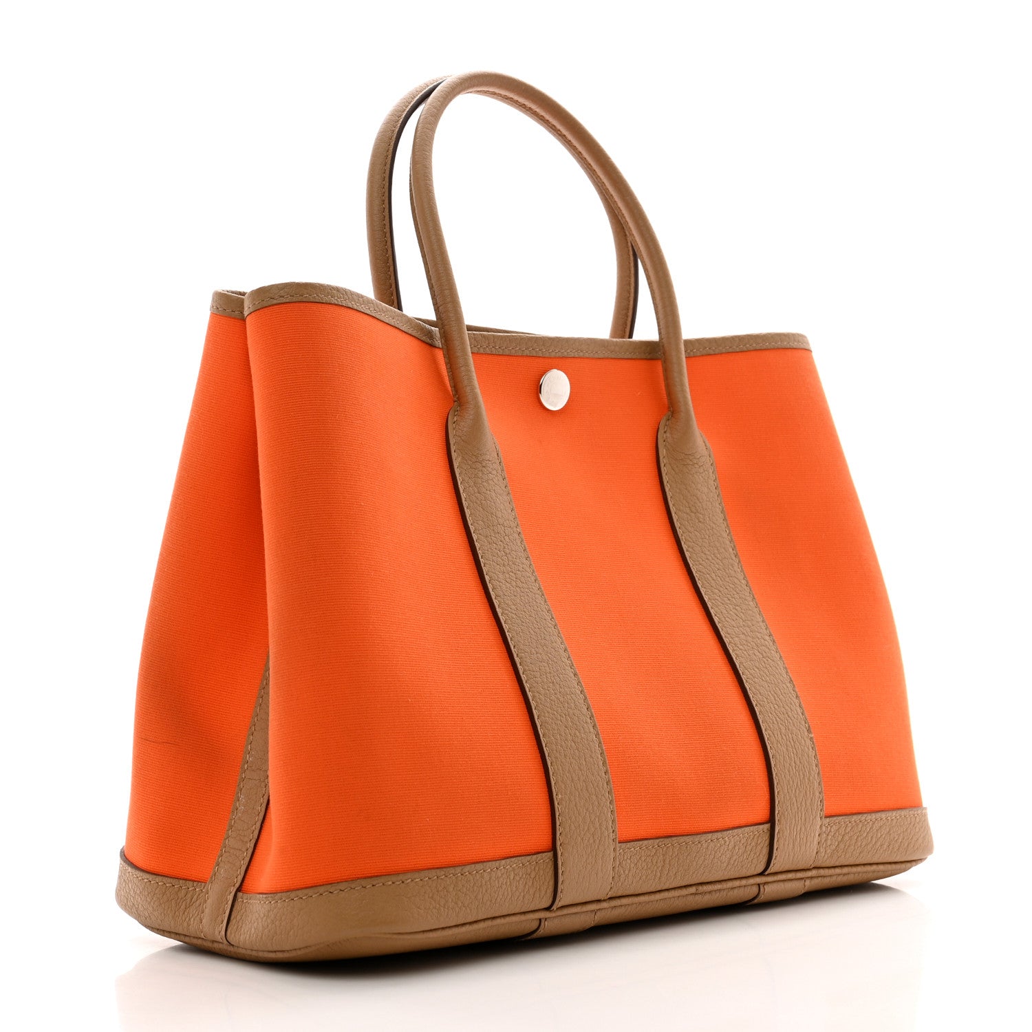 Hermes Toile Militaire Vache Country Garden Party 30 TPM Orange Chai 3 of 11
