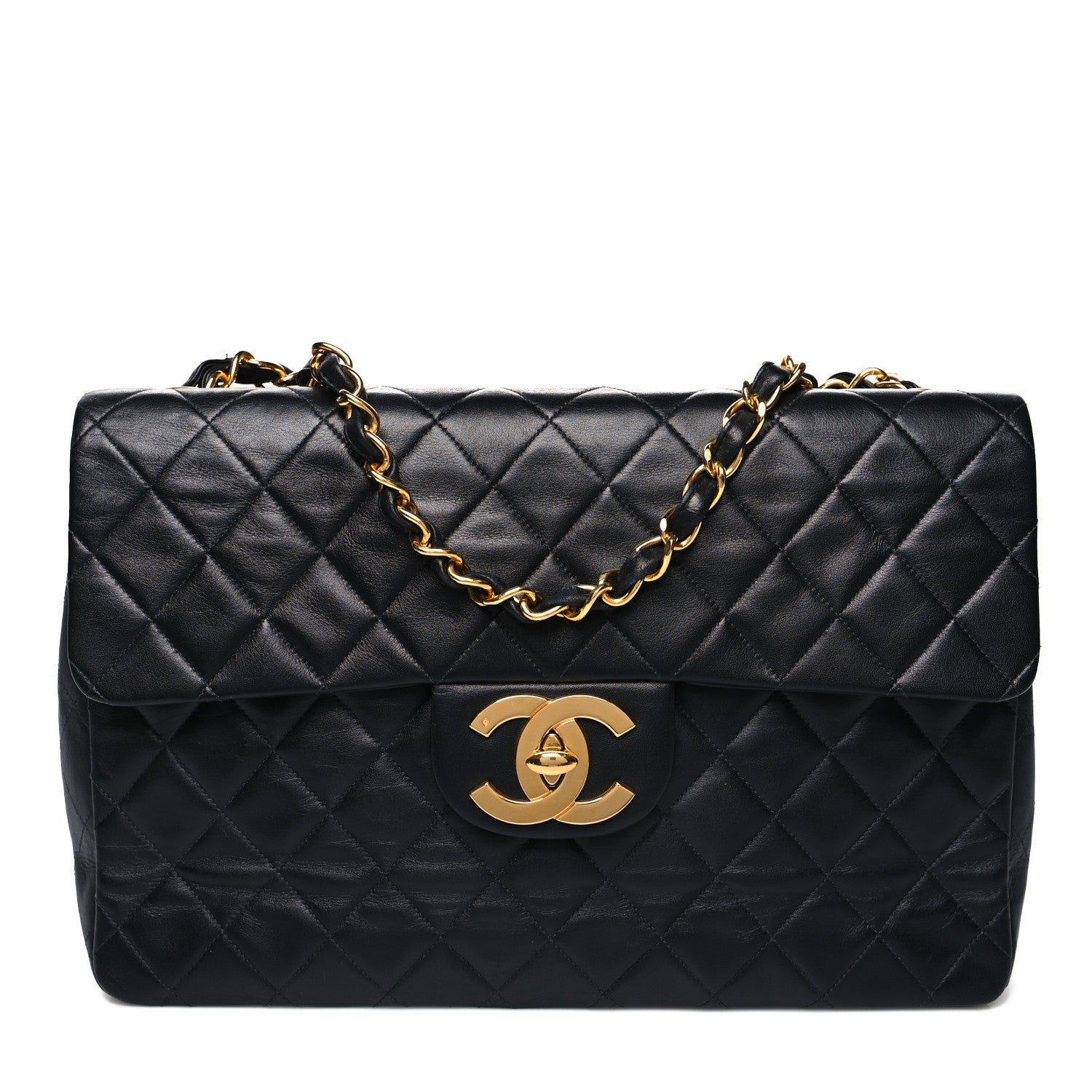 Chanel Lambskin Quilted XL Jumbo Single Flap Black 1 of 11