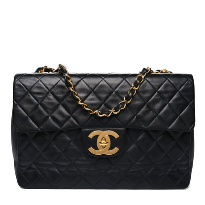 Chanel Lambskin Quilted XL Jumbo Single Flap Black 1 of 11