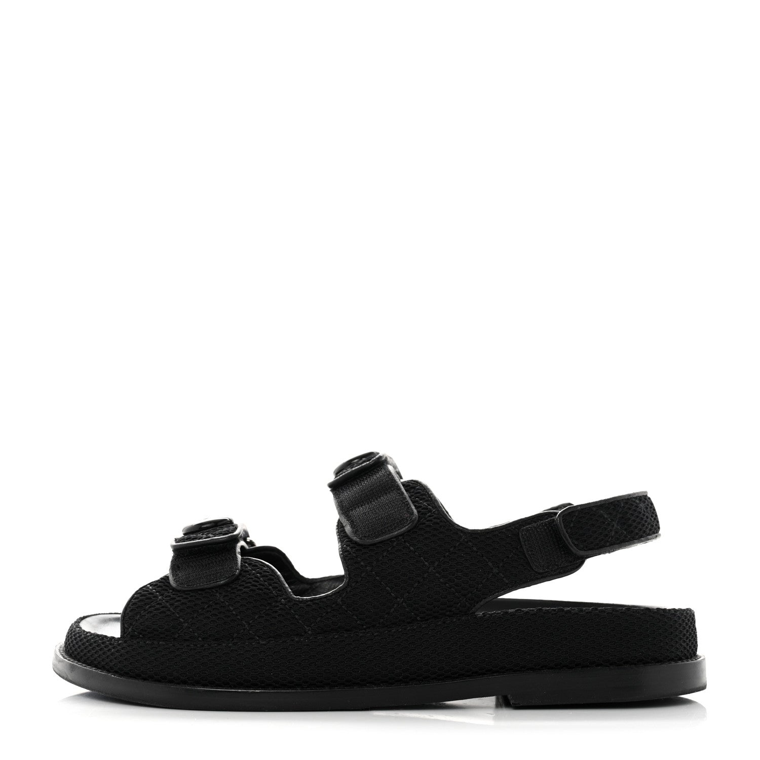 Chanel Mesh Velcro Dad Sandals 39 Black 1 of 9