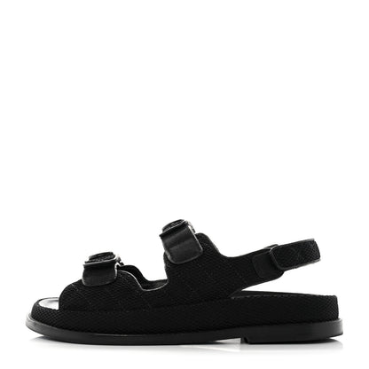 Chanel Mesh Velcro Dad Sandals 39 Black 1 of 9